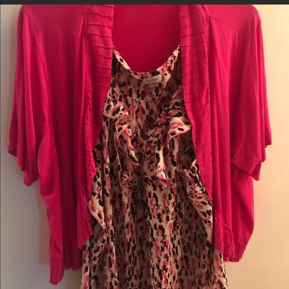 Summer Blouse with Hot Pink Shrug